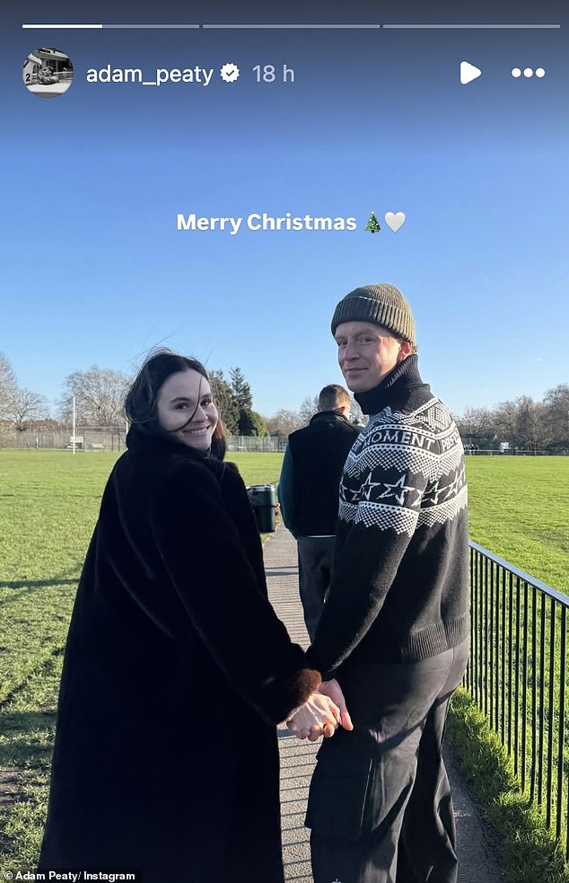 Elsewhere, he shared a loved-up snap of him and Holly holding hands as he wished his followers a 'Merry Christmas'