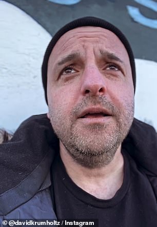 Taking to Instagram on Christmas, Krumholtz shared a clip of himself belting out the holiday tune Santa Clause is Coming to Town