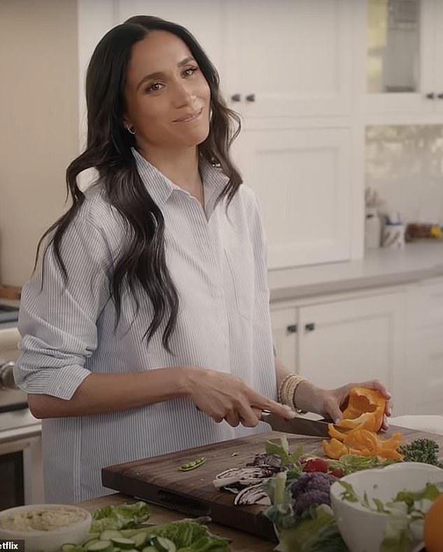 Her website shows evident signs of being influenced by - or else, that is, satirising - Meghan Markle's As Ever lifestyle brand promotions. She is seen here in her series With Love, Meghan