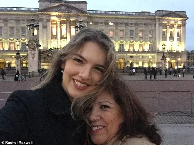 Rachel, while American, is fond of the UK - posing here by Buckingham Palace with her mother