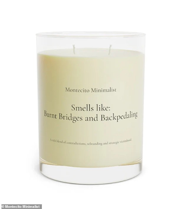 She has a range of candles carrying different messages, seeming influenced by not only the Duchess of Sussex's lifestyle brand but also the Hollywood actress Gwyneth Paltrow's