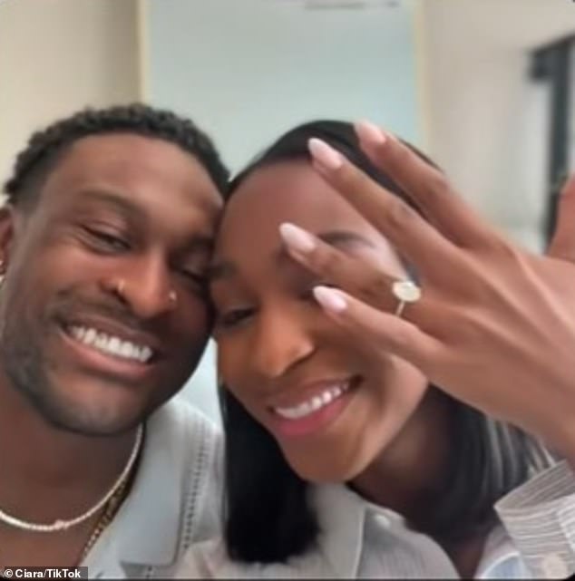 The singer revealed her engagement in March, after her NFL star boyfriend DeKaylin 'DK' Metcalf made the announcement during a press conference for his new team, the Pittsburgh Steelers