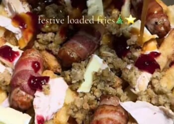 I made Christmas Dinner fries using leftovers from the big day