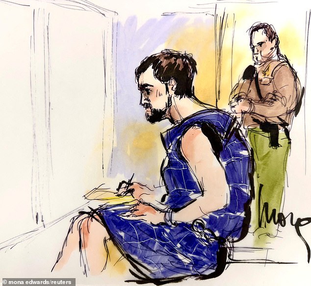 Nick was in court Wednesday wearing a blue anti-suicide vest, it was his first appearance since the death of his parents. He has been charged with two counts of first-degree murder