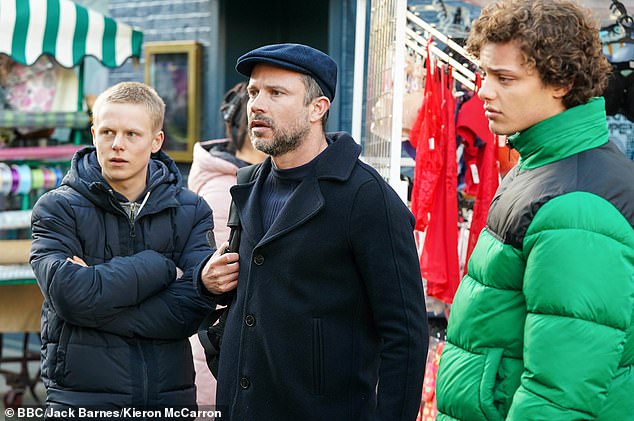 In 2011, his character, (centre) fled Walford but made brief returns throughout time, which showed Ryan eventually turned himself into the police