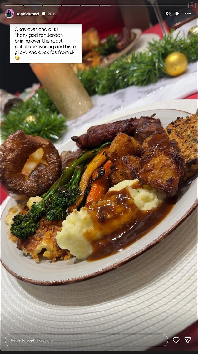 A closer look at the Christmas meal that Ryan said looked absolutely delicious