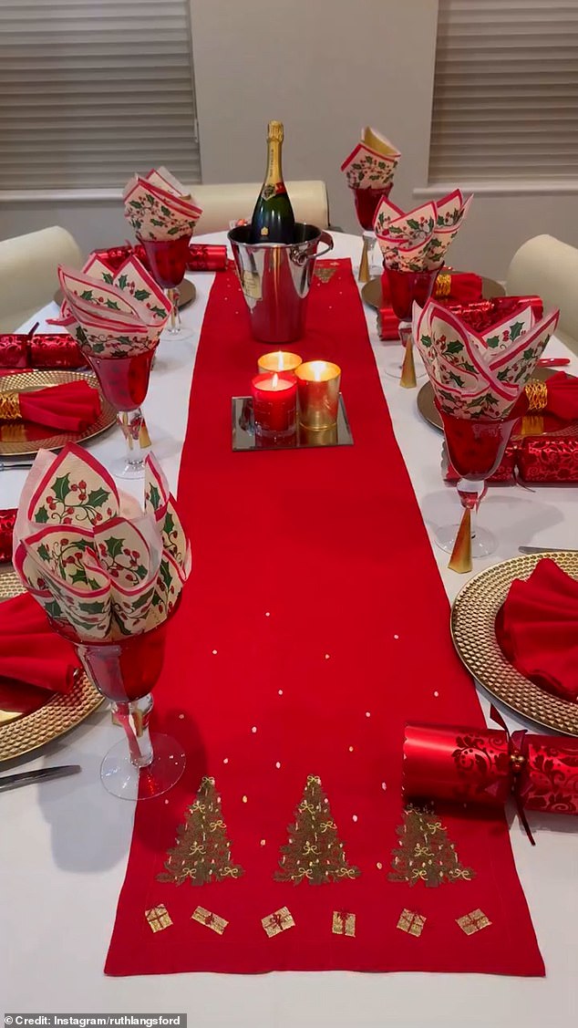 British broadcaster Ruth Langsford picked traditional and classic design elements for her table