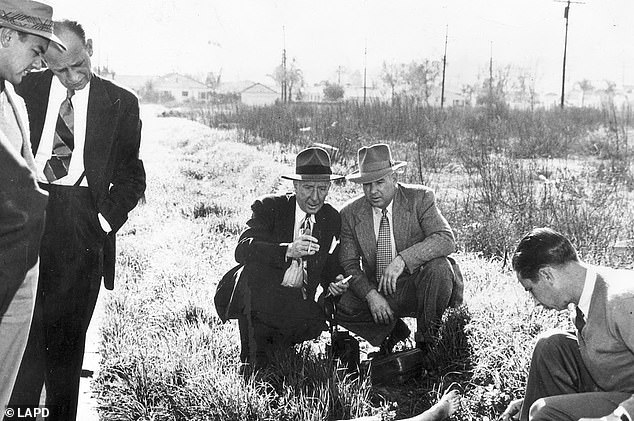 It was the morning of January 15, 1947, when a woman walking with her child through LA¿s Leimert Park neighborhood came across a horrifying sight: a naked body sliced cleanly in two at the waist. Law enforcement are seen on the crime scene