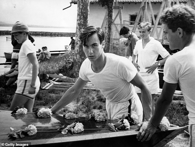 August 1, 1953: Aga Khan IV, Karim, son of Aly Khan, at Le Rosey boy's school, Lake Geneva