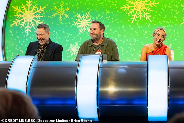 Walliams (left) appeared as a guest on the show alongside Call The Midwife actress Helen George (right) and Lee Mack (centre)