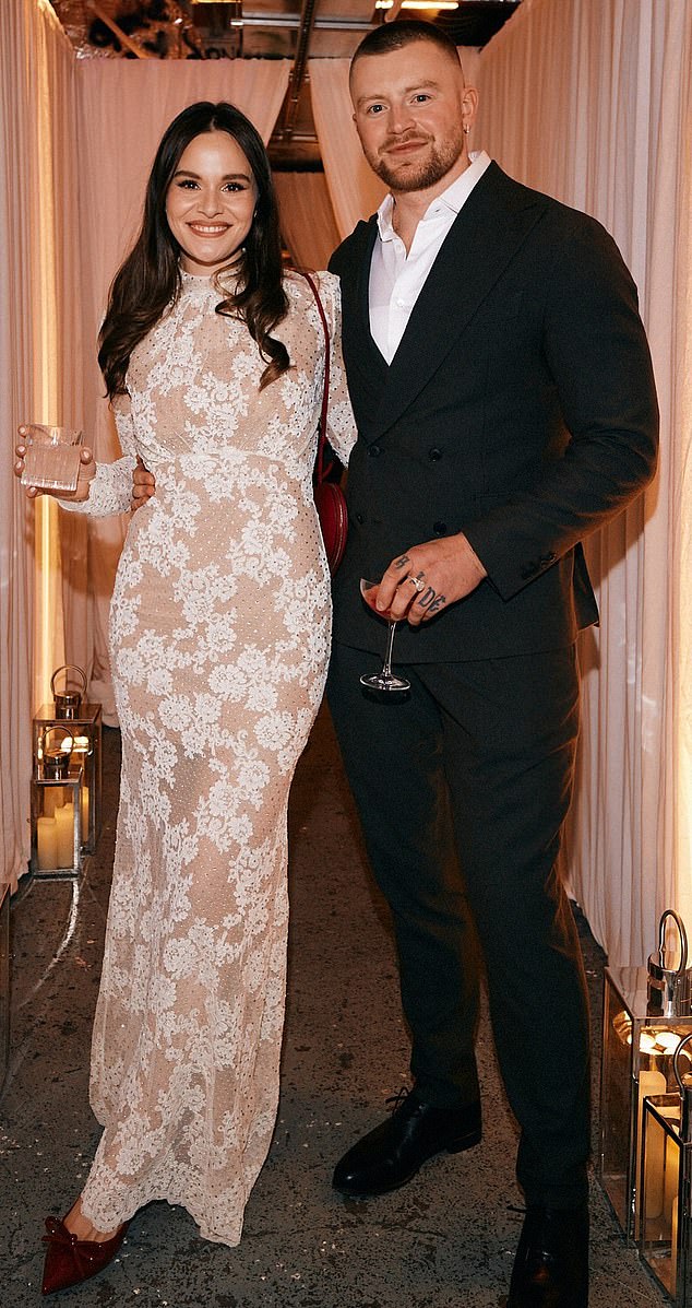 The couple at their engagement party. They will marry today at Bath Abbey