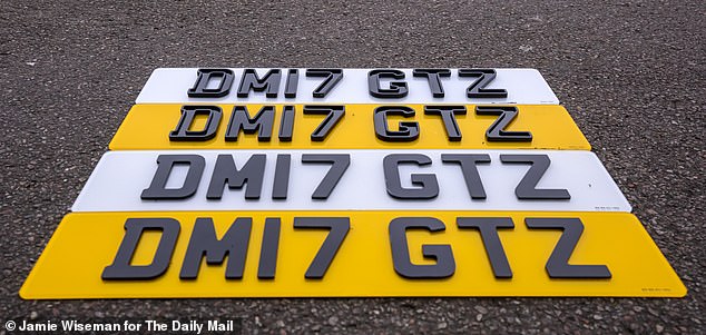 The plates ordered by our reporter used the fictitious registration ¿DM17 GTZ¿, which includes letters from the acronym of the Mail¿s parent group, the Daily Mail and General Trust (DMGT)