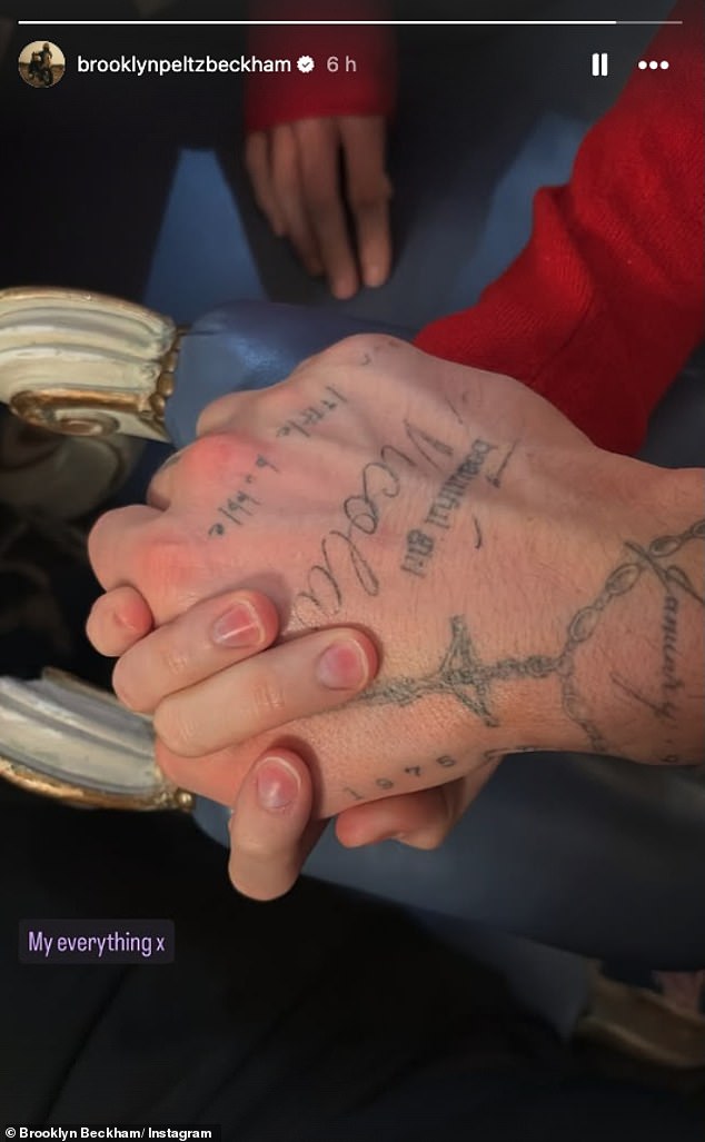 Brooklyn declared wife Nicola his 'everything' in his own pointed Instagram post on Christmas Eve, after blocking his family on the platform