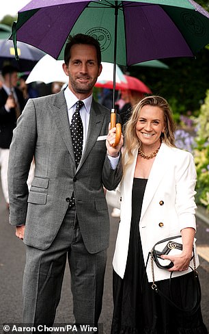 She married four-time Olympic gold medalist and sailor Sir Ben Ainslie in 2014 (pictured 10 years later at Wimbledon)