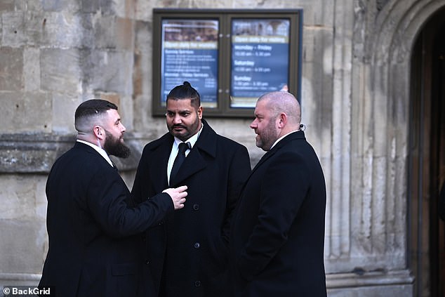 More security personnel stand outside Bath Abbey ahead of today's ceremony