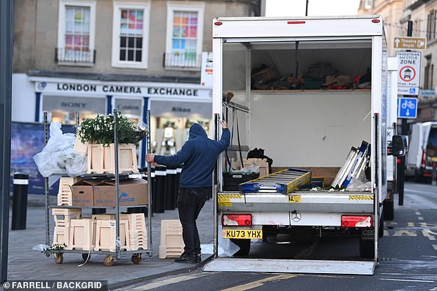 Decorations arriving at Bath Abbey ahead of today's ceremony between Adam Peaty and Holly Ramsay