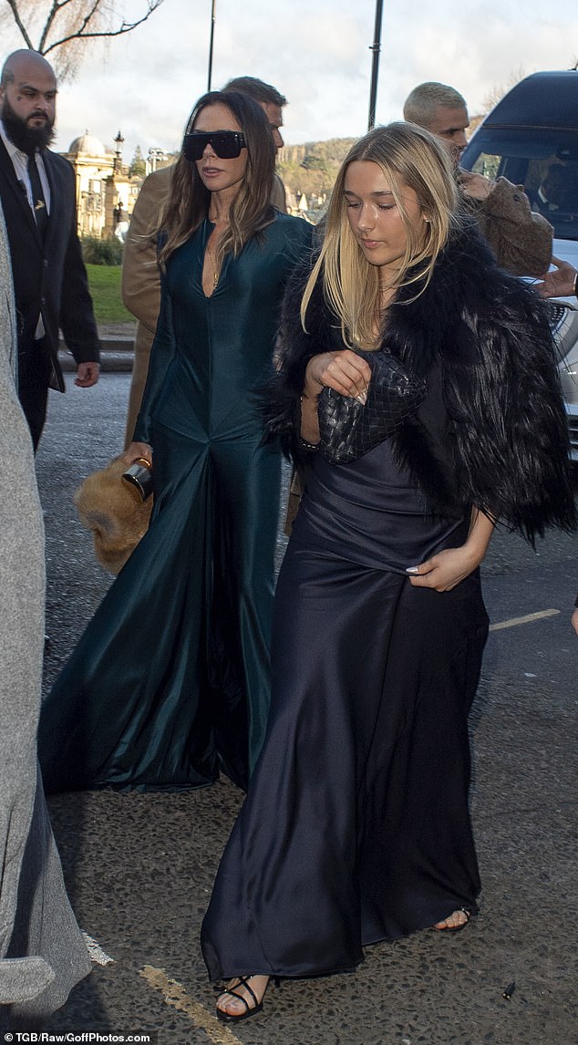 The couple are getting married at Bath Abbey on December 27, and the Beckhams' turned out in full force to show their support for their close friends the Ramsays, arriving at the venue together for the special day