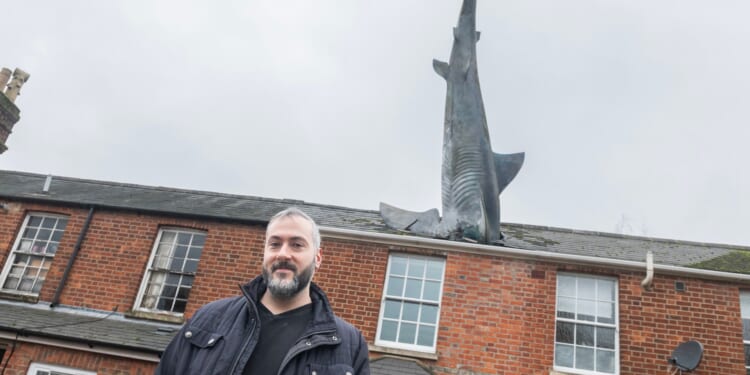 I was BANNED from renting out my house with 25ft shark sticking out the roof but cheeky neighbours can still cash in