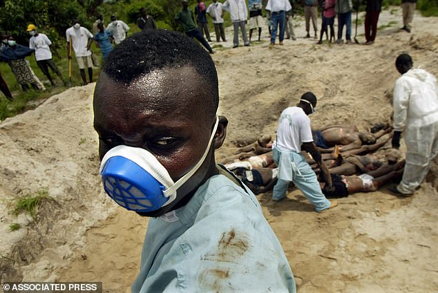 Gruesome images showed how innocent citizens were buried in mass graves after executions at the hands of barbaric fighters