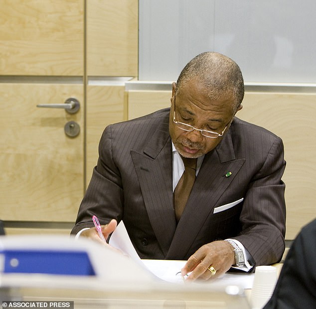 Taylor at the Special Court for Sierra Lone in The Hague, Netherlands in July 2009, where he answered for chargers of leading rebels murdered, raped, and mutilated villagers