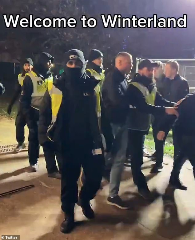 New footage shows security attempting to intervene as two rival groups brawl at the London attraction