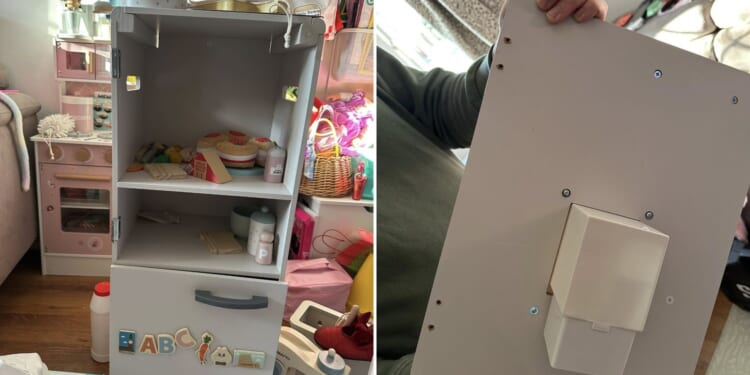 Exasperated parents resort to using GLUE to keep their kids’ Aldi toy fridges together as the ‘doors keep falling off’