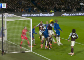 Emi Martinez commits howler after doing 'silly thing he always does' as Joao Pedro scores for Chelsea in bizarre fashion