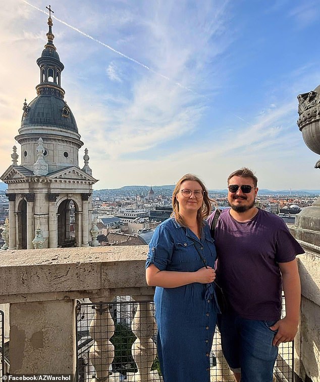 Zachary Warchol with his wife Kasia. He told the Daily Mail that he has been a close-up eyewitness to Poland's rapid economic boom