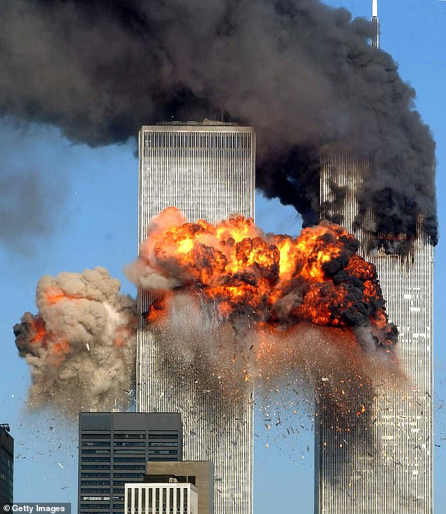 He has claimed that it is a matter of 'when' another attack such as 9/11 (pictured) or the 7/7 bombings happens and that there are 'hundreds' of Al-Qaida sleeper agents in the UK