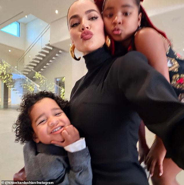 Khloe also expanded her growing family with a dog this Christmas