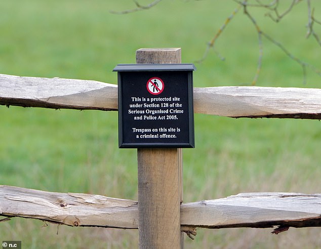 A six-mile cordon has been thrown up around Forest Lodge with fencing bristling with CCTV cameras and 'no entry' signs