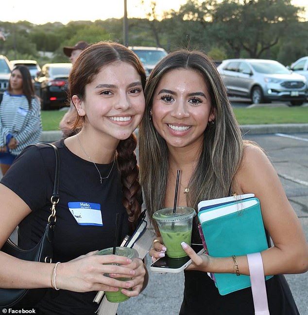 Camila, left, is seen here with Aisley Garcia in a Facebook post asking for her safe return