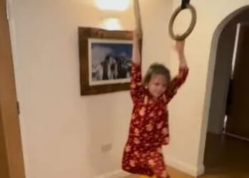 Strictly star Steve Backshall stuns fans as he transforms family mansion into incredible assault course for his kids