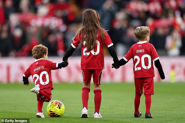 Jota's sons wore Liverpool kits bearing their father's shirt number