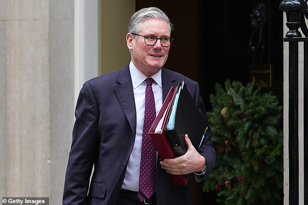 Prime Minister Keir Starmer (pictured) departs Downing Street for PMQs on December 17