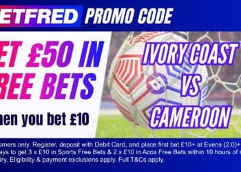 Claim £50 bonus for Ivory Coast vs Cameroon