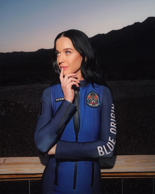 How did Katy Perry speak about her joyride to the edge of space on an all-female trip?