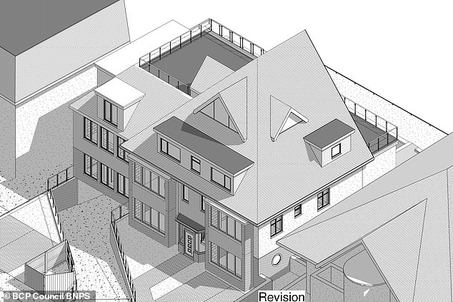 Artist impression of the extension that has been met with 10 letters of objection, including three from the block of flats next door