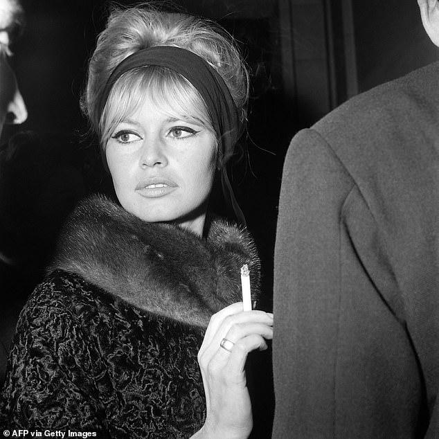 Bardot became known for her beehive hair, statement fringe - and for having a cigarette in her hand