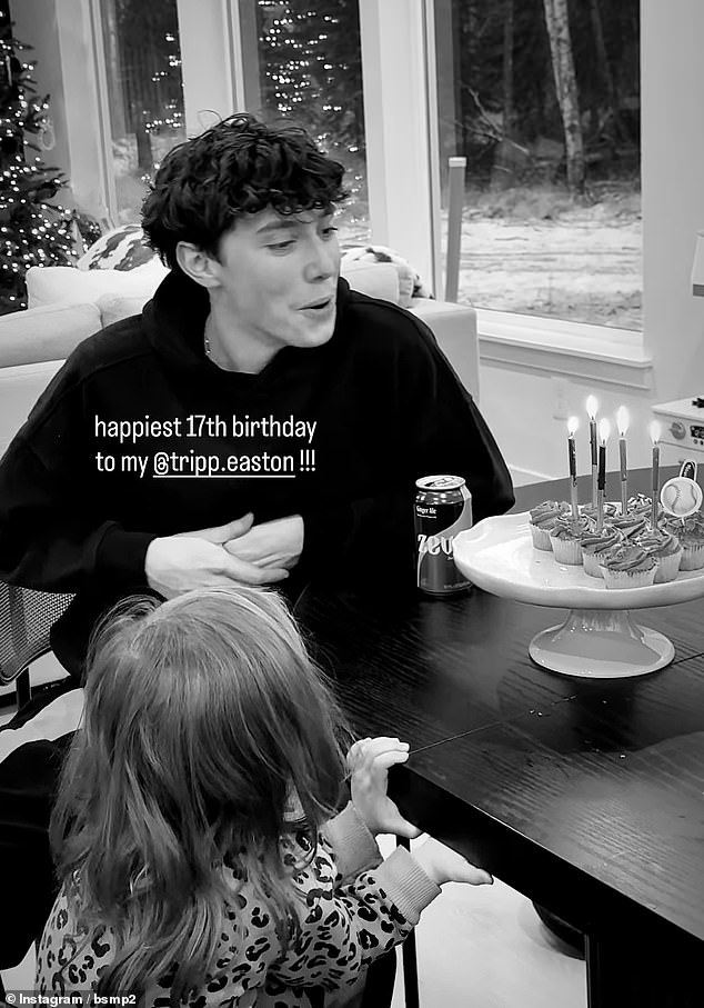 In text added over the reel, Palin typed out, 'happiest 17th birthday to my @tripp.easton!!!'