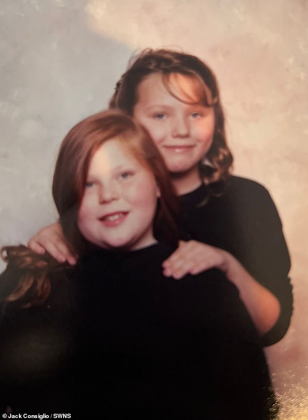 Jordyn, pictured with her sister Megan who tipped off the police about their abusive mother