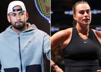 Nick Kyrgios beats Aryna Sabalenka in embarrassing and ridiculous Battle of the Sexes in front of celeb-packed crowd
