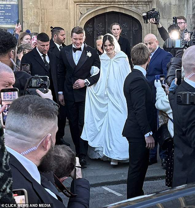 A source said: '[The Ramsay's] cars started circling the church, then they left via the back door. It was pretty chaotic and all the roads were blocked'