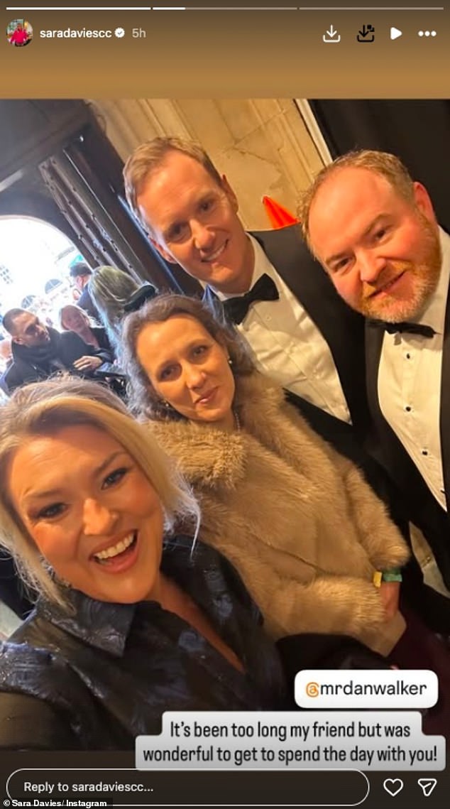 Sara posted some pictures of the ceremony to her story as she reunited with other Strictly pal Dan Walker