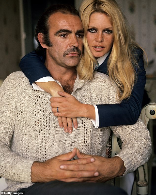 Brigitte Bardot and James Bond star Sean Connery pose for a publicity shot during their first meeting in France before filming Shalako, 1968