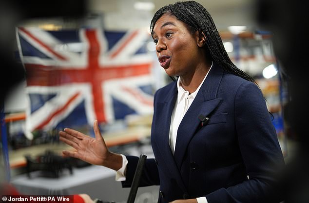 Conservative leader Kemi Badenoch (pictured) is calling for Alaa Abd El-Fattah's citizenship to be revoked and the activist to be deported on the back of his historic social media comments, which also included a post reading: 'There was no genocide against Jews by the Nazis ¿ after all, many Jews are left'