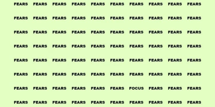 You've got eagle eyes if you can spot the 'Focus' in a sea of 'Fears' in this New Year's brainteaser in 12 seconds