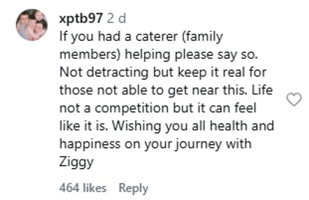 Others questioned whether the couple had had outside help from caterers or other paid professionals