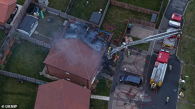 Six fire engines were deployed to the semi-detached property, where crews worked to extinguish the fire, which had spread throughout the home