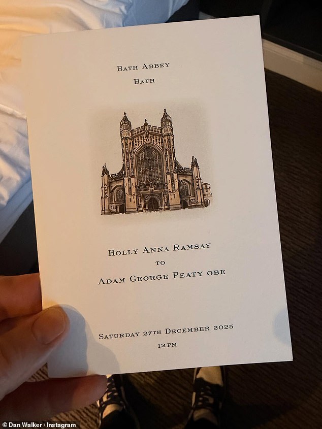 Dan, who competed on Strictly with Adam in 2021, took to Instagram to share a photo of the couple's order of service and gushed over the 'brilliant' day